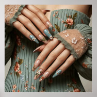 Mode flamand luxe ongles d'été photo d'art