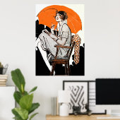 Poster Mode Flapper des années 1920 (Bureau à domicile)