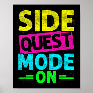 Poster Mode Quête Secondaire Activé Drôle Rave Edm Festiv