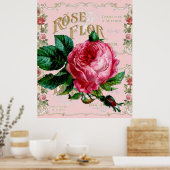 Poster Mode rose vintage Paris, joli art floral (Cuisine)