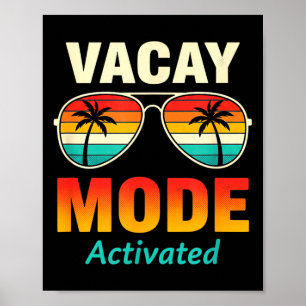 Poster Mode Vacances Activé Drôle Voyage Vacances