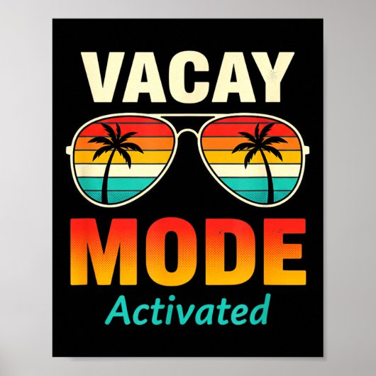 Poster Mode Vacances Activé Drôle Voyage Vacances (Devant)