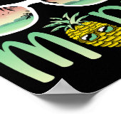 Poster Mode Vacances Ananas Drôle Avec Lunettes De Soleil (Coin)