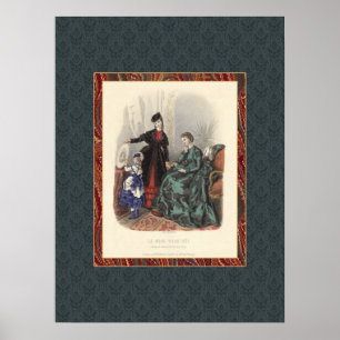 Poster Mode victorienne vintage Beautés Antique Print