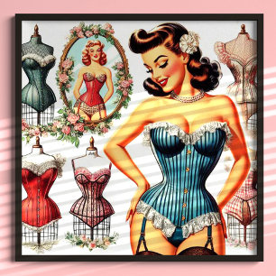Poster Mode vintage Corset Pin Up