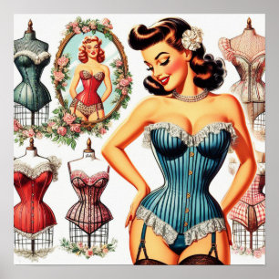 Poster Mode vintage Corset Pin Up