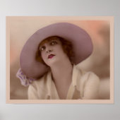 Poster Mode Vintage "Dame rose" (Devant)