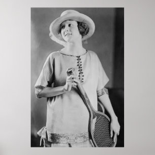 Poster Mode vintage du tennis des femmes des années 1920