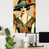 Poster Mode Vintage Femme (Bureau à domicile)