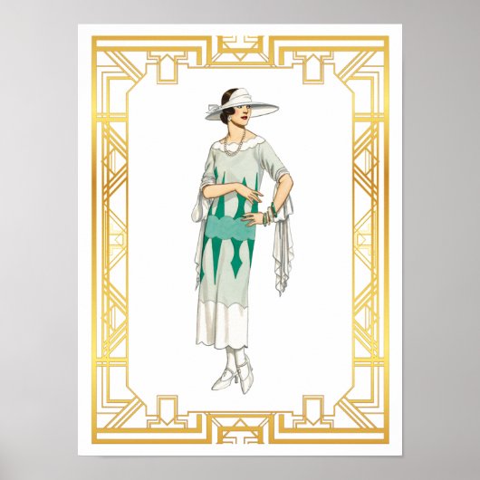 Poster Mode vintage Roaring 20s Gatsby robe d'époque (Devant)