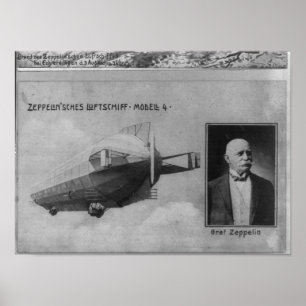 Poster Model 4 de dirigeable de zeppelin et Graf (compte)