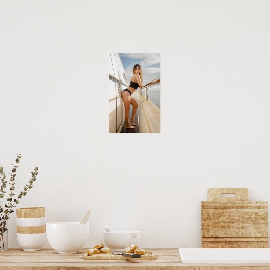 Poster Model Wearing A Black Bikini (Cuisine)