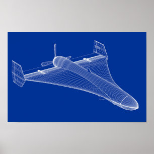 Poster Modèle 3D de drone militaire