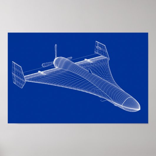 Poster Modèle 3D de drone militaire (Devant)
