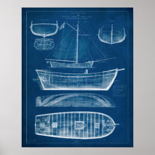 Poster Modèle antique II de bateau
