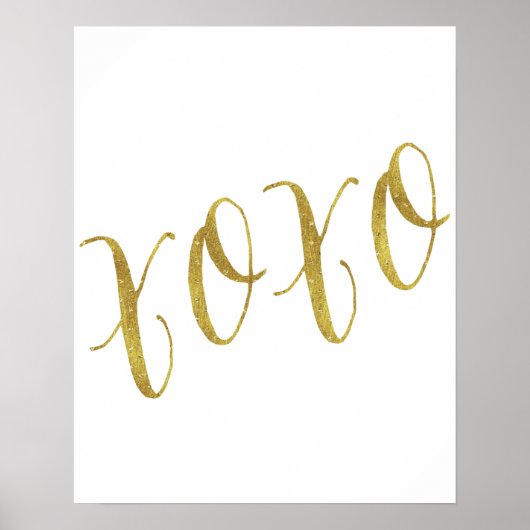 Poster Modèle Arrière - plan XOXO Quote Faux Gold Parties (Devant)