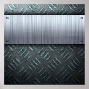Poster Modèle balayé de plat de diamant en métal