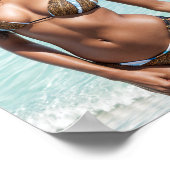 Poster Modèle bikini afro-américain maillot de bain Brown (Coin)