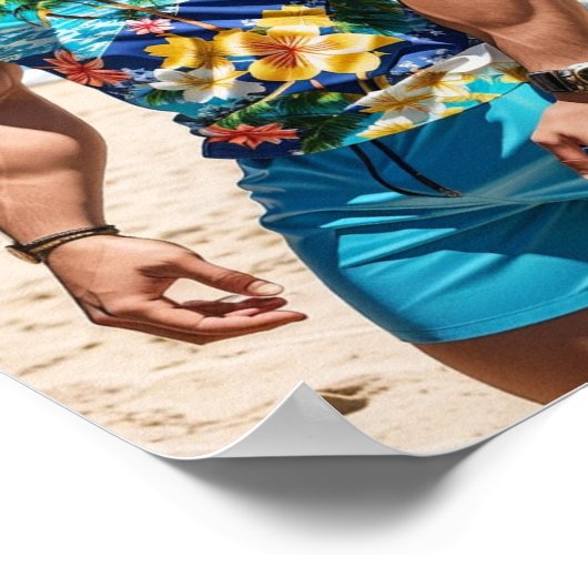 Poster Modèle Bodybuilder à Hawaii Beach (Coin)
