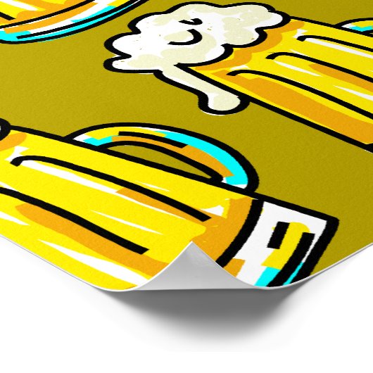 Poster Modèle, Bordure de bière (Coin)
