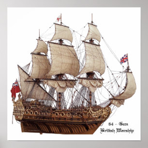 Poster Modèle britannique du 17ème siècle de navire de