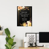 Poster Modèle d'Affiche de bienvenue Mariage floral (Bureau à domicile)