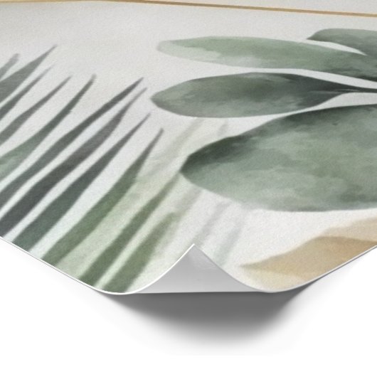 Poster Modèle d'Affiche de bienvenue Mariage floral (Coin)