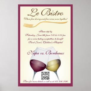 Poster Modèle d'affiche Fine Dining Française