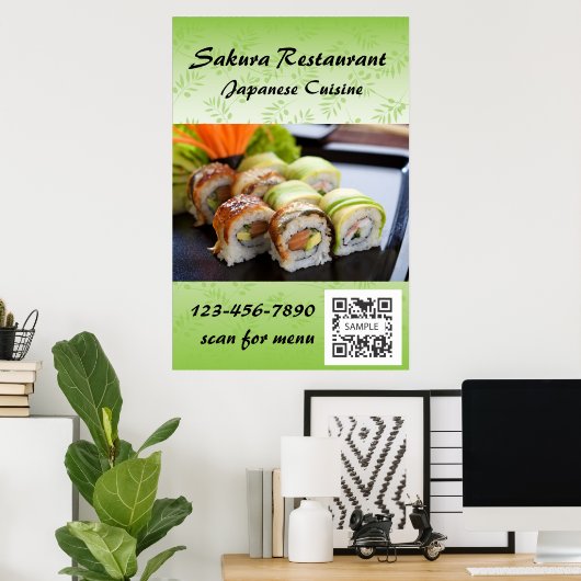 Poster Modèle d'affiche Sushi (Bureau à domicile)