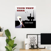 Poster Modèle d'affiches Huile et Pélican offshore (Bureau à domicile)