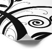 Poster Modèle Damask, Damask français, noir et blanc (Coin)