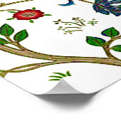 Poster Modèle d'arbre de vie de William Morris, vert et m (Coin)