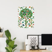 Poster Modèle d'arbre de vie de William Morris, vert et m (Bureau à domicile)