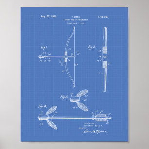 Poster Modèle d'art de brevet de l'arc 1929 de tir à