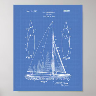 Poster Modèle d'art de brevet du bateau à voile 1927