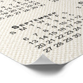 Poster Modèle de calendrier 2026 sur texture de toile fau (Coin)