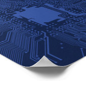 Poster Modèle de carte mère Blue Geek (Coin)