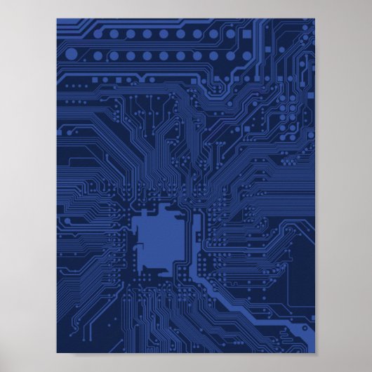 Poster Modèle de carte mère Blue Geek (Devant)