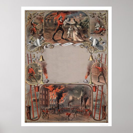 Poster Modèle de certificat du service d'incendie (Devant)