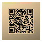 Poster Modèle de code QR immédiatement modifiable | Or Fa (Devant)