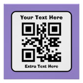 Poster Modèle de code QR numérisable avec texte modifiabl (Devant)
