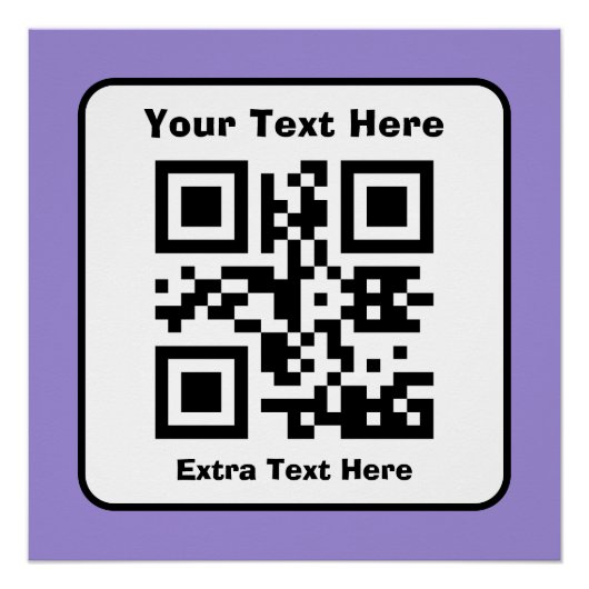 Poster Modèle de code QR numérisable avec texte modifiabl (Devant)