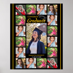 Poster Modèle de collage photo Félicitations diplômé 2026