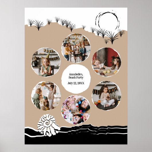 Poster Modèle de collage photo pour fête d'anniversaire d (Devant)