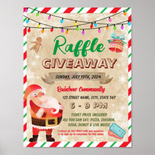 Poster Modèle de collecte de fonds de la tombola de Noël