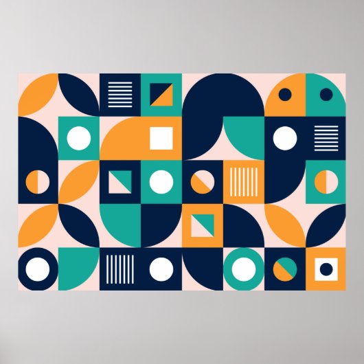 Poster Modèle de composition de couleur géométrique avec  (Devant)