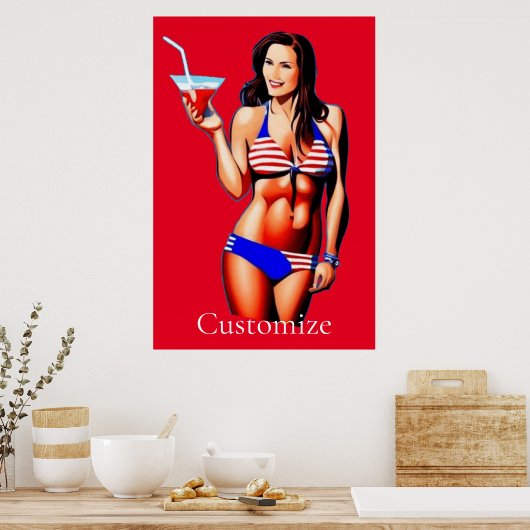 Poster Modèle de conditionnement physique en bikini patri (Cuisine)