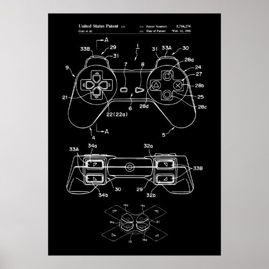 Poster Modèle de contrôleur de jeu (Devant)