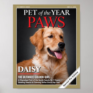 Poster Modèle de couverture de magazine pour chat personn