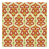 Poster Modèle de damas Ikat (Devant)